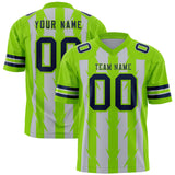 Custom Gray Neon Green Personalized Razr Stripe Graffiti Pattern Authentic Football Jersey