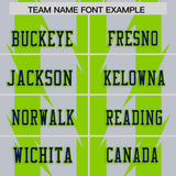 Custom Gray Neon Green Personalized Razr Stripe Graffiti Pattern Authentic Football Jersey