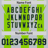 Custom Gray Neon Green Personalized Razr Stripe Graffiti Pattern Authentic Football Jersey