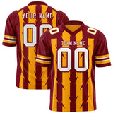 Custom Yellow Crimson Personalized Razr Stripe Graffiti Pattern Authentic Football Jersey