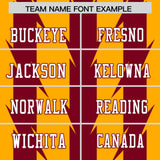 Custom Yellow Crimson Personalized Razr Stripe Graffiti Pattern Authentic Football Jersey