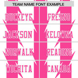 Custom White Pink Personalized Razr Stripe Graffiti Pattern Authentic Football Jersey