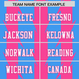 Custom Powder Blue Pink Personalized Razr Stripe Graffiti Pattern Authentic Football Jersey