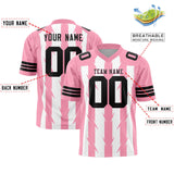 Custom White Light Pink Personalized Razr Stripe Graffiti Pattern Authentic Football Jersey