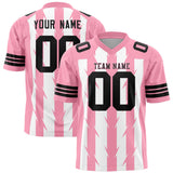 Custom White Light Pink Personalized Razr Stripe Graffiti Pattern Authentic Football Jersey