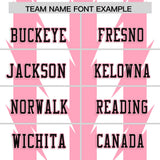 Custom White Light Pink Personalized Razr Stripe Graffiti Pattern Authentic Football Jersey