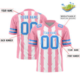 Custom White Light Pink Personalized Razr Stripe Graffiti Pattern Authentic Football Jersey