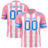 Custom White Light Pink Personalized Razr Stripe Graffiti Pattern Authentic Football Jersey