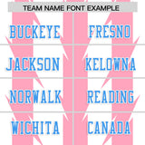 Custom White Light Pink Personalized Razr Stripe Graffiti Pattern Authentic Football Jersey