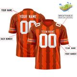 Custom Orange Texas Orange Personalized Razr Stripe Graffiti Pattern Authentic Football Jersey