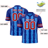 Custom Powder Blue Royal Personalized Razr Stripe Graffiti Pattern Authentic Football Jersey