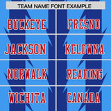 Custom Powder Blue Royal Personalized Razr Stripe Graffiti Pattern Authentic Football Jersey