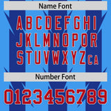 Custom Powder Blue Royal Personalized Razr Stripe Graffiti Pattern Authentic Football Jersey