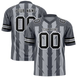 Custom Gray Dark Gray Personalized Razr Stripe Graffiti Pattern Authentic Football Jersey