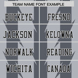 Custom Gray Dark Gray Personalized Razr Stripe Graffiti Pattern Authentic Football Jersey