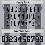 Custom Gray Dark Gray Personalized Razr Stripe Graffiti Pattern Authentic Football Jersey