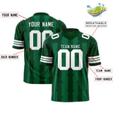 Custom Kelly Green Green Personalized Razr Stripe Graffiti Pattern Authentic Football Jersey