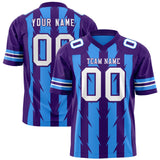Custom Powder Blue Purple Personalized Razr Stripe Graffiti Pattern Authentic Football Jersey