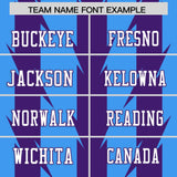 Custom Powder Blue Purple Personalized Razr Stripe Graffiti Pattern Authentic Football Jersey