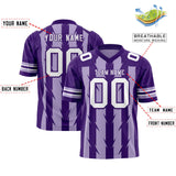 Custom Light Purple Purple Personalized Razr Stripe Graffiti Pattern Authentic Football Jersey