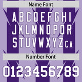 Custom Light Purple Purple Personalized Razr Stripe Graffiti Pattern Authentic Football Jersey
