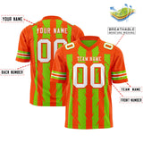 Custom Neon Green Orange Personalized Razr Stripe Graffiti Pattern Authentic Football Jersey