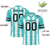 Custom White Bright Green Personalized Razr Stripe Graffiti Pattern Authentic Football Jersey