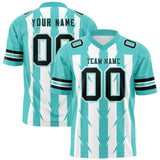 Custom White Bright Green Personalized Razr Stripe Graffiti Pattern Authentic Football Jersey