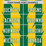 Custom Gold Kelly Green Personalized Razr Stripe Graffiti Pattern Authentic Football Jersey