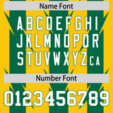 Custom Gold Kelly Green Personalized Razr Stripe Graffiti Pattern Authentic Football Jersey
