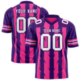 Custom Pink Purple Personalized Razr Stripe Graffiti Pattern Authentic Football Jersey