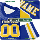 Custom Old Gold Navy Personalized Razr Stripe Graffiti Pattern Authentic Football Jersey