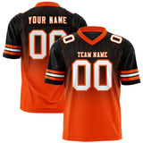 Custom Black Orange Gradient Fashion Outdoor Authentic Football Jersey