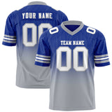 Custom Royal Gray Gradient Fashion Outdoor Authentic Football Jersey