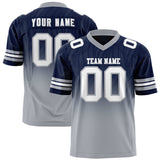 Custom Navy Gray Gradient Fashion Outdoor Authentic Football Jersey