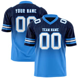 Custom Navy Powder Blue Gradient Fashion Outdoor Authentic Football Jersey