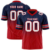 Custom Navy and Red Gradient Fashion Outdoor Authentic Football Jersey