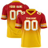 Custom Red and Gold Gradient Fashion Outdoor Authentic Football Jersey