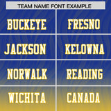 Custom Royal and Gold Gradient Fashion Outdoor Authentic Football Jersey