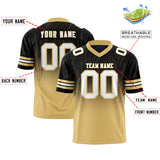 Custom Black and Khaki Gradient Fashion Outdoor Authentic Football Jersey