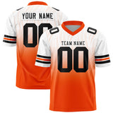 Custom White and Orange Gradient Fashion Outdoor Authentic Football Jersey