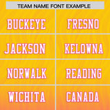 Custom Gold and Pink Gradient Fashion Outdoor Authentic Football Jersey