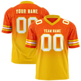 Custom Orange Gold Gradient Fashion Outdoor Authentic Football Jersey