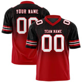 Custom Black and Red Gradient Fashion Outdoor Authentic Football Jersey