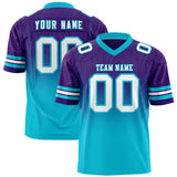 Custom Purple Sky Blue Gradient Fashion Outdoor Authentic Football Jersey