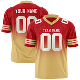 Custom Red and Khaki Gradient Fashion Outdoor Authentic Football Jersey