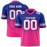 Custom Royal Pink Gradient Fashion Outdoor Authentic Football Jersey