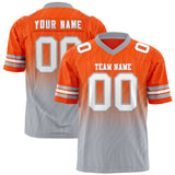 Custom Orange Gray Gradient Fashion Outdoor Authentic Football Jersey