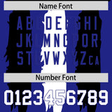 Custom Royal Black and White Graffiti Pattern Practice Football Jerseys