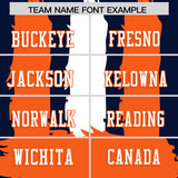 Custom Navy Orange and White Graffiti Pattern Practice Football Jerseys